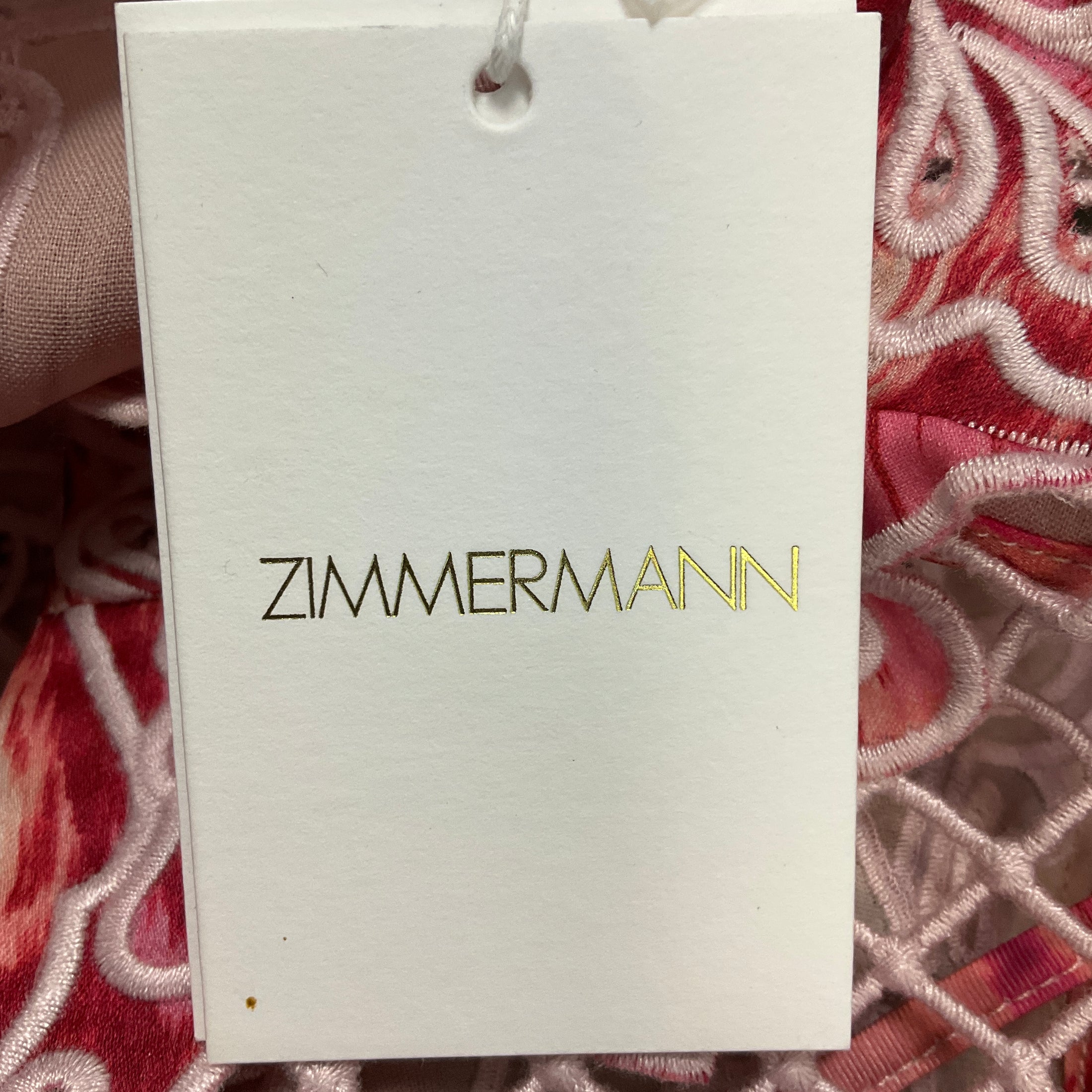 Zimmermann Pink Multi Azalea Ikat Wavelength Embroidered Mini Dress