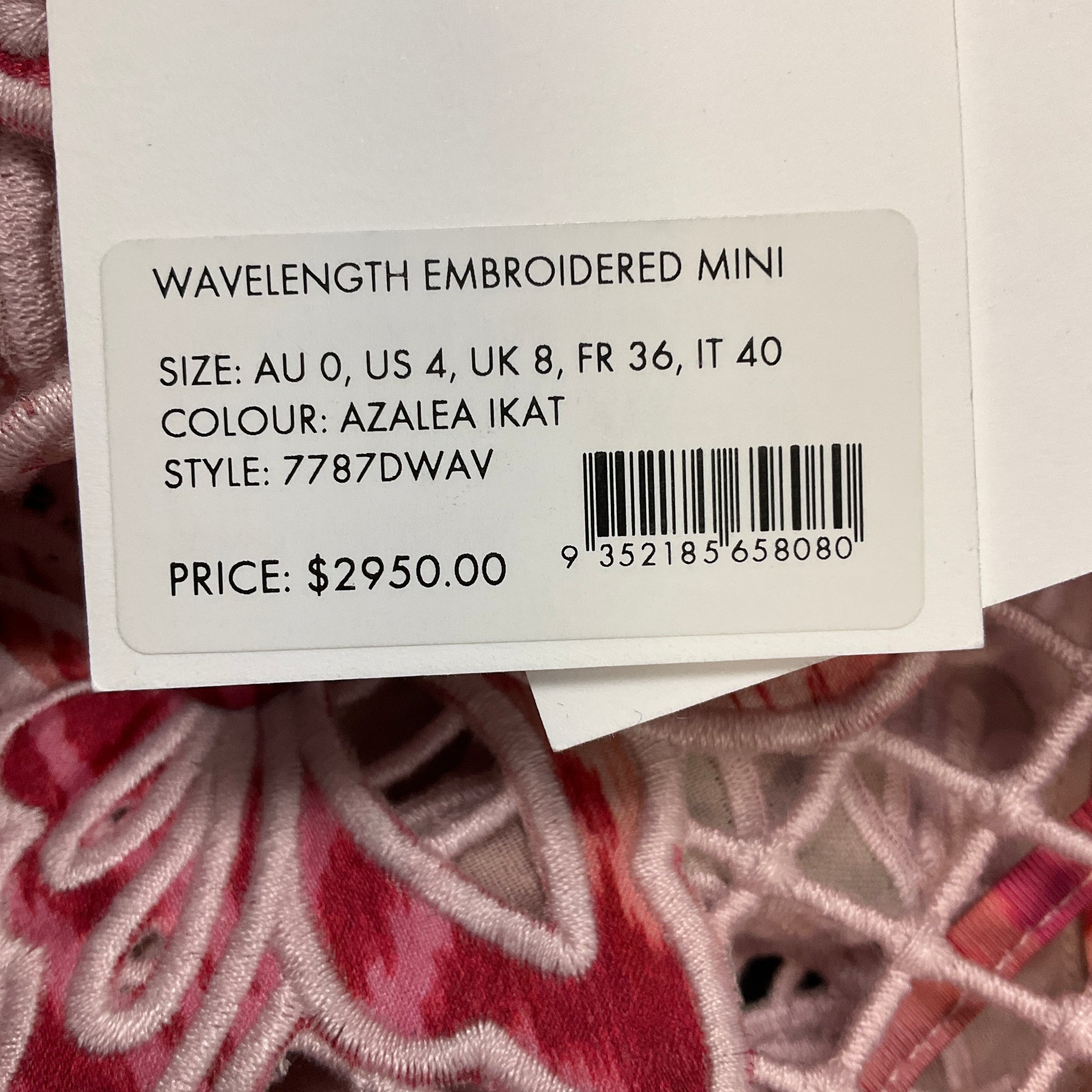 Zimmermann Pink Multi Azalea Ikat Wavelength Embroidered Mini Dress