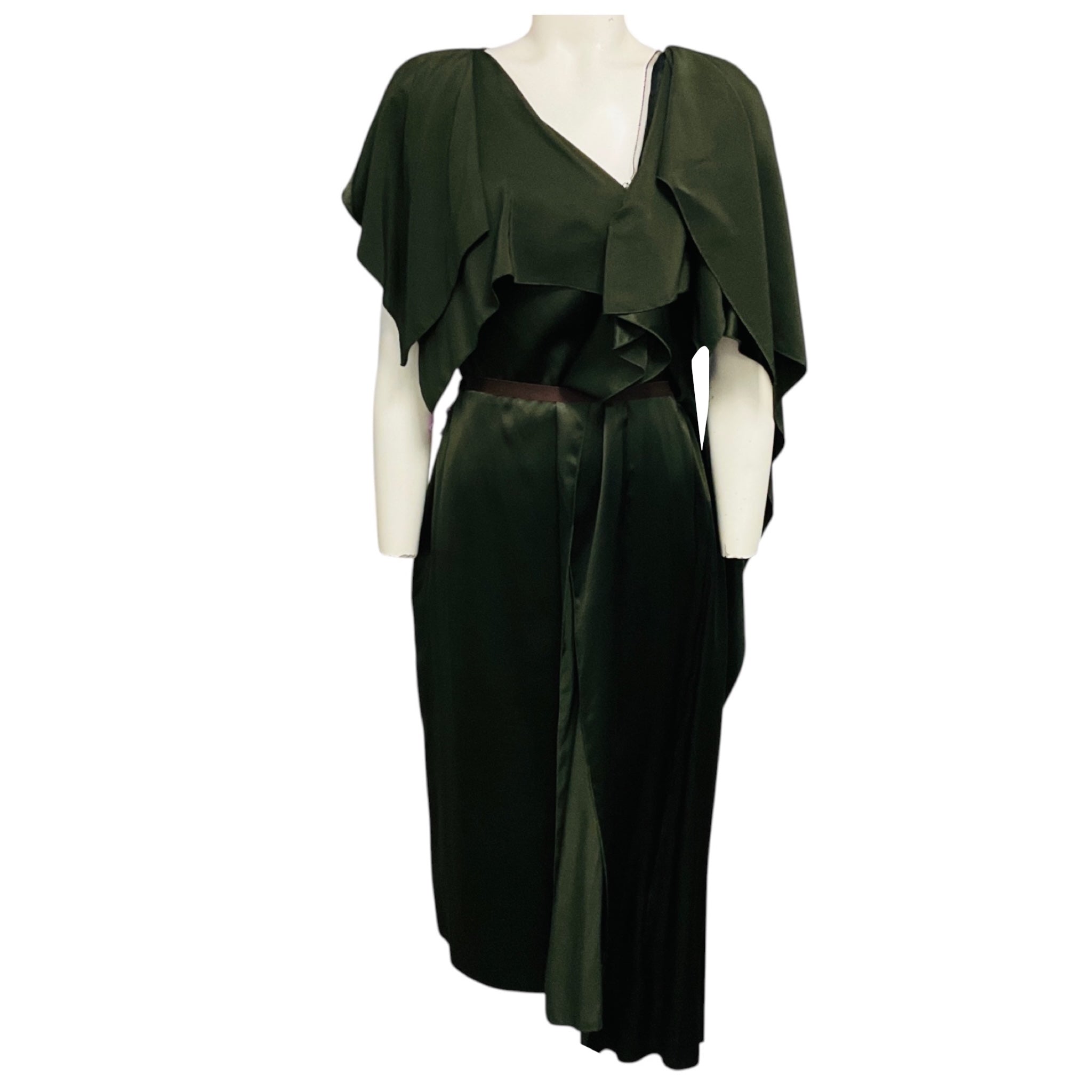 Roksanda Ilincic Green Silk Midi Cocktail Dress