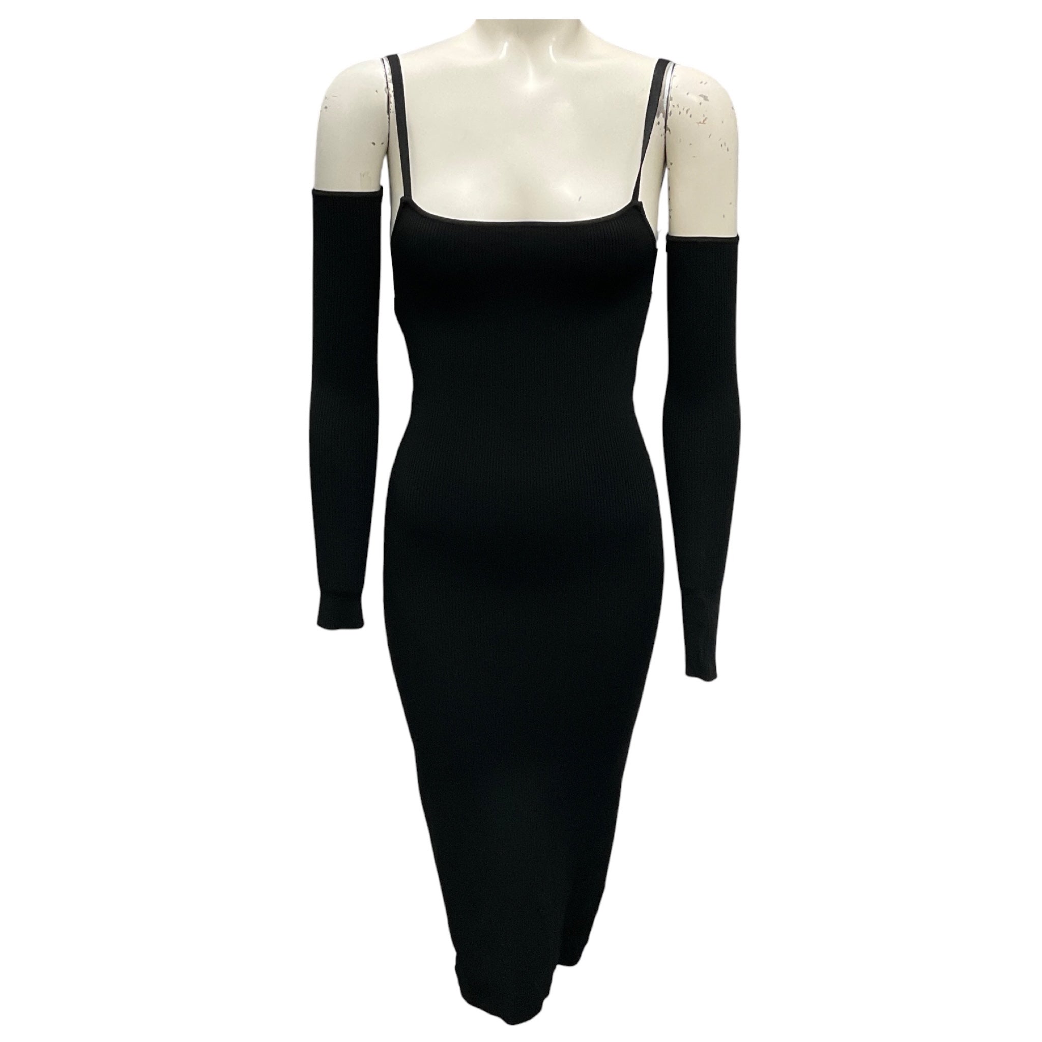 Alice + Olivia Black Evia Fitted Spaghetti Strap Dress