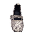 Load image into Gallery viewer, Dorothee Schumacher Grey / Silver Studded Python Skin Leather Ballet Flats
