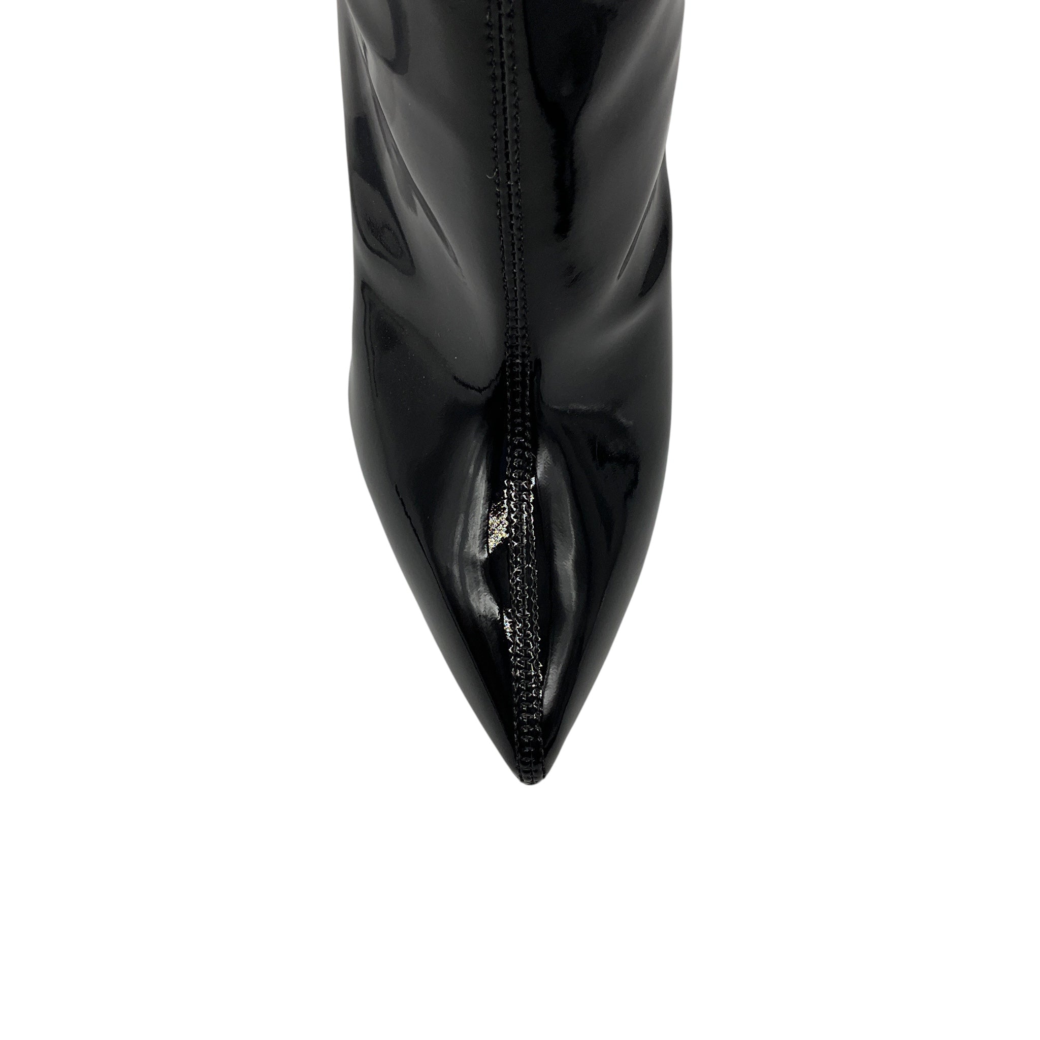 Identita Black Patent Leather High Heeled Tall Boots