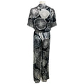 Load image into Gallery viewer, Marie France Van Damme Black / Silver Metallic Printed Silk Satin Jumpsuit
