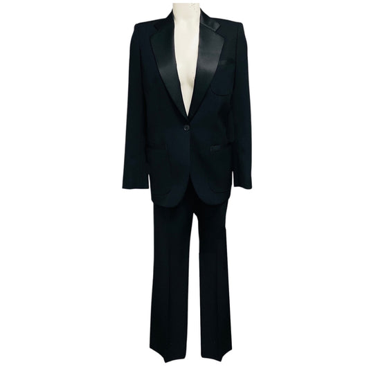 Chloe Black Noir Wool Blazer and Pants Suit Set