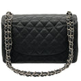 Load image into Gallery viewer, Chanel 2013 Black Caviar Leather Double Flap Shoulder Bag

