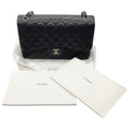 Load image into Gallery viewer, Chanel 2013 Black Caviar Leather Double Flap Shoulder Bag
