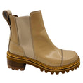 Load image into Gallery viewer, See by Chloe Beige Polished Leather Cap Toe Pull On Ankle Boots
