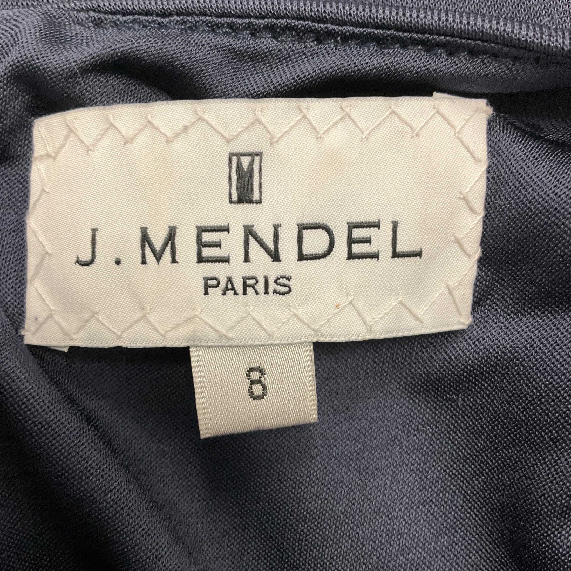 J. Mendel Slate Blue Draped Jersey Midi Dress