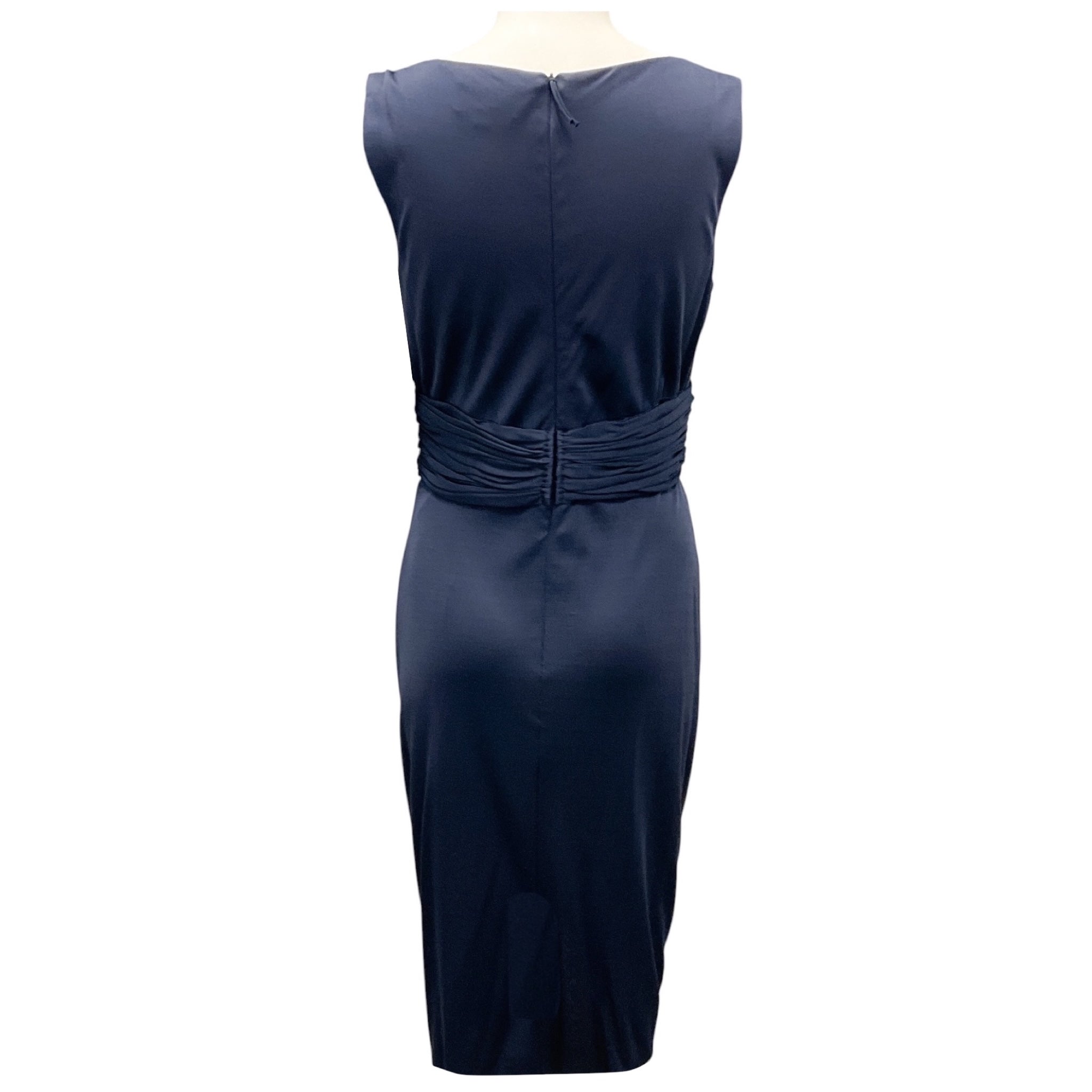 J. Mendel Slate Blue Draped Jersey Midi Dress