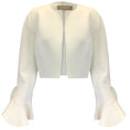 Load image into Gallery viewer, Michael Kors Collection Ivory Ruffled Cropped Wool Jacket
