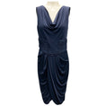 Load image into Gallery viewer, J. Mendel Slate Blue Draped Jersey Midi Dress
