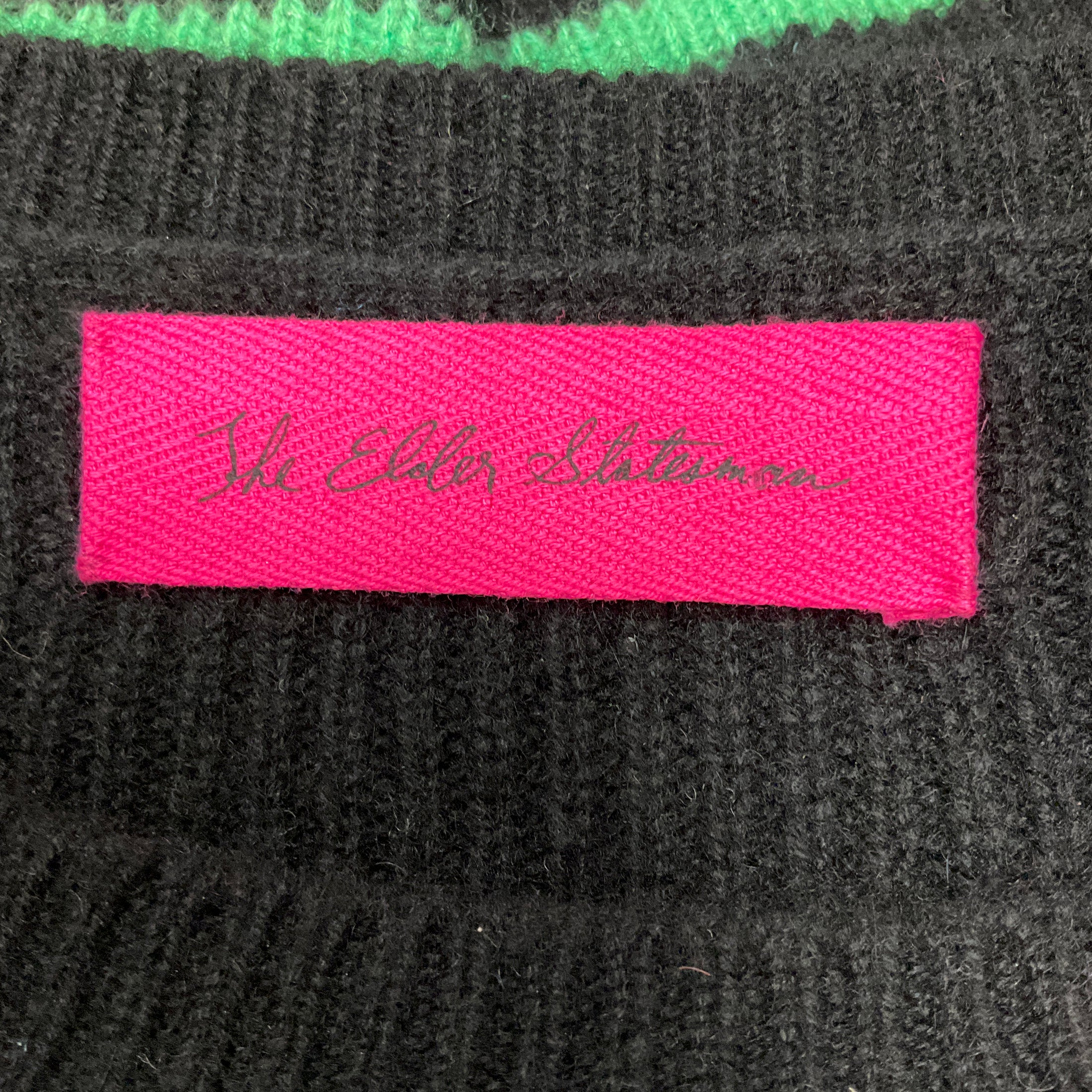The Elder Statesman Black Multi Striped Cashmere Knit Sweater