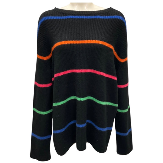 The Elder Statesman Black Multi Striped Cashmere Knit Sweater