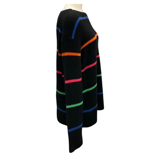 The Elder Statesman Black Multi Striped Cashmere Knit Sweater