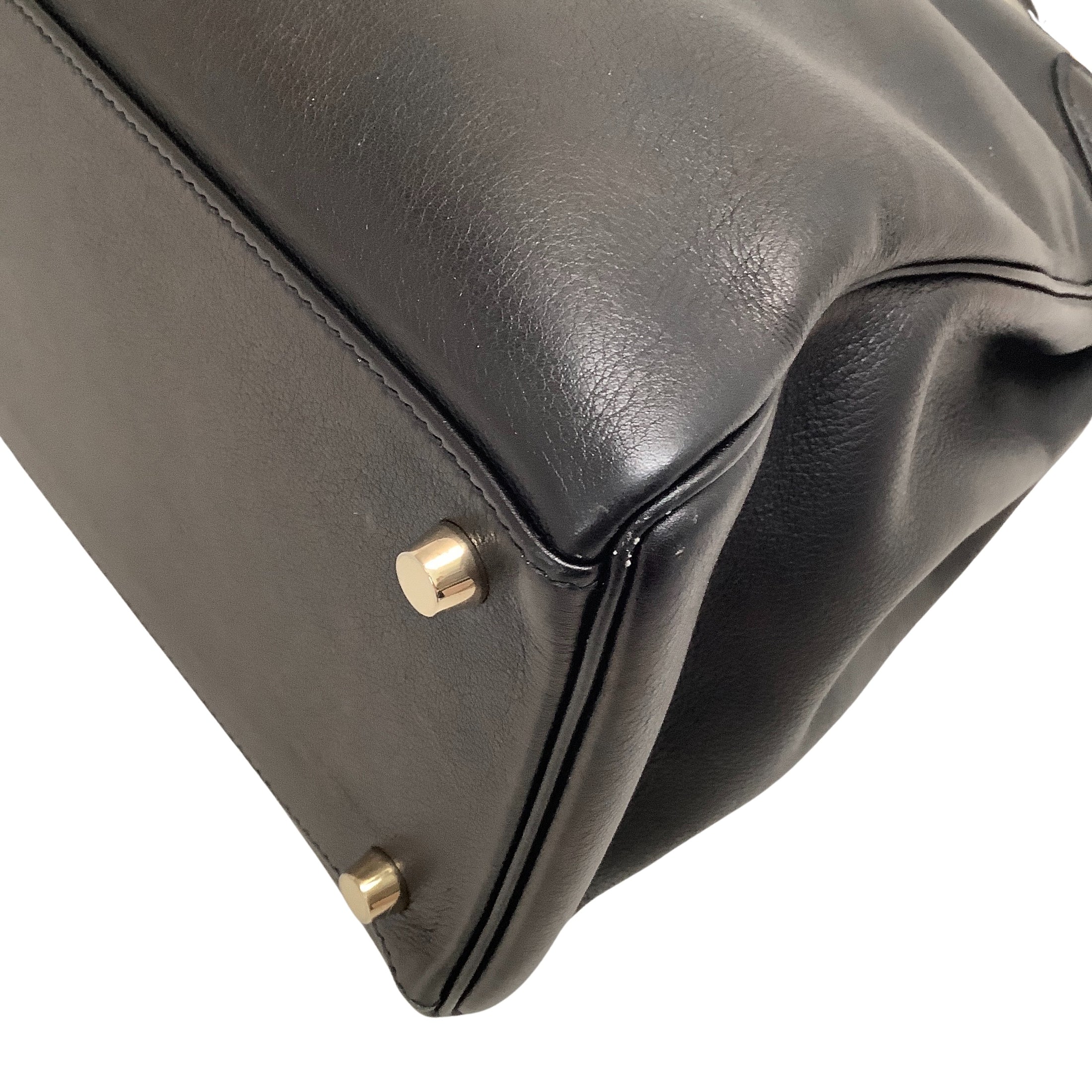 Hermes 2008 Black Leather Kelly Sellier 35 Handbag