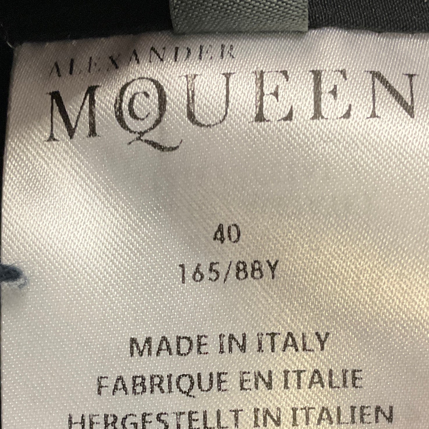 Alexander McQueen Navy Blue / Ivory Fringed Tweed Blazer