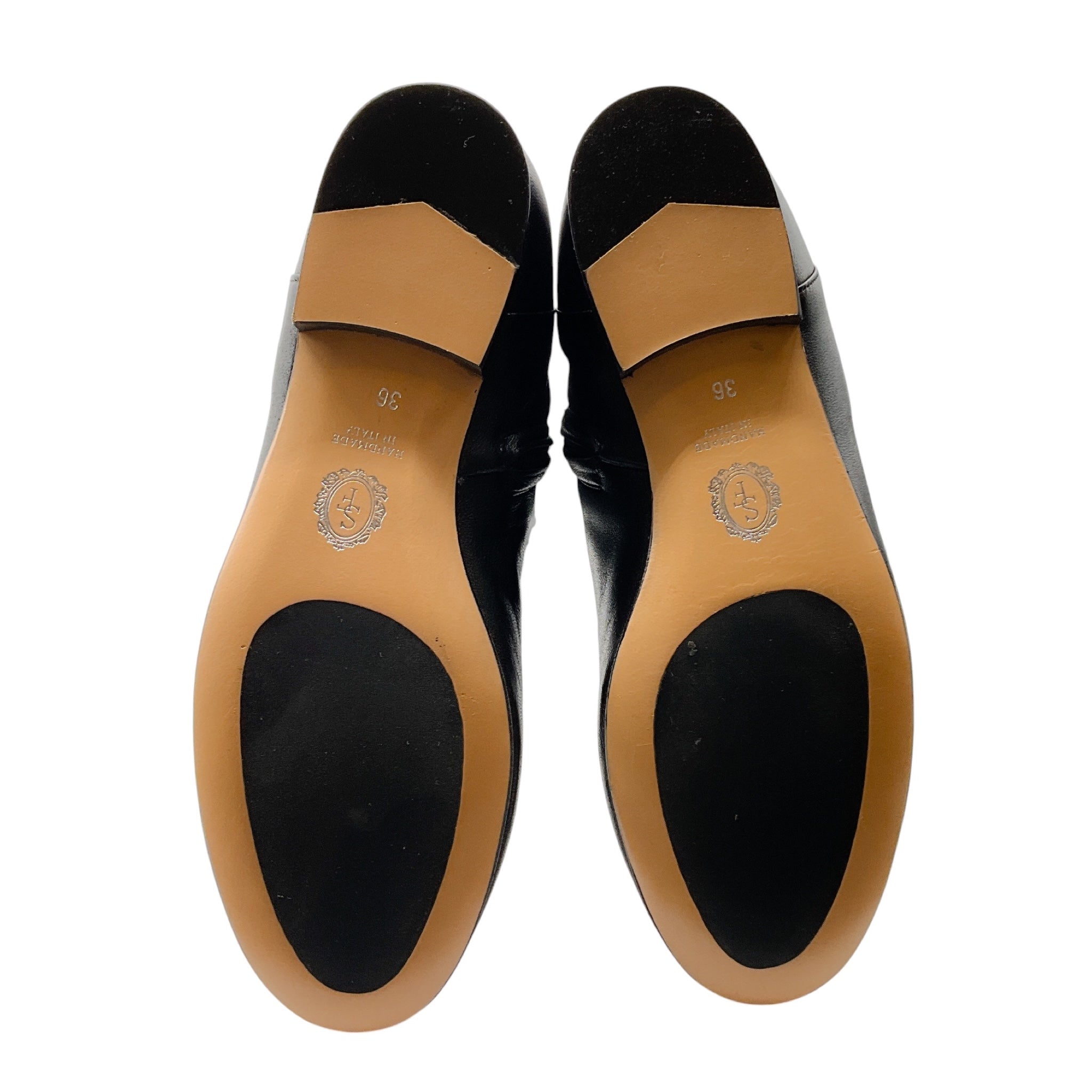 Sarah Flint Black Tall Leather Flat Boots