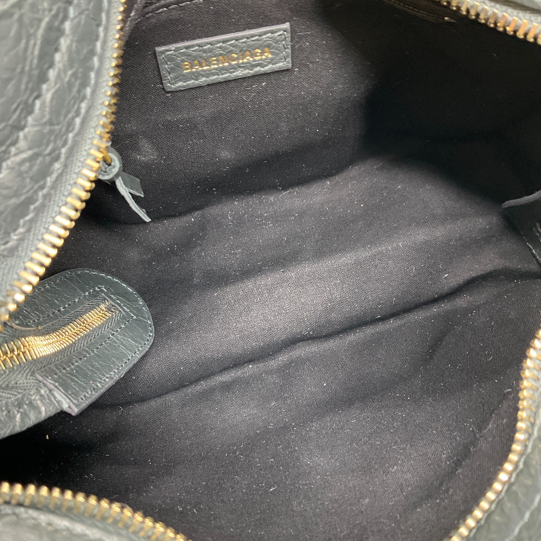 Balenciaga Grey Perforated Leather Mini City Bag