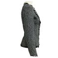 Load image into Gallery viewer, Alexander McQueen Navy Blue / Ivory Fringed Tweed Blazer
