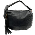 Load image into Gallery viewer, Gucci Black Leather Hobo Bag with Tassel and Bamboo

