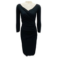 Load image into Gallery viewer, Chiara Boni La Petite Robe Black Long Sleeved V Neck Stretch Nylon Cocktail Dress
