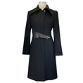 Load image into Gallery viewer, Versace Classic Black Leather Trimmed Wool Coat
