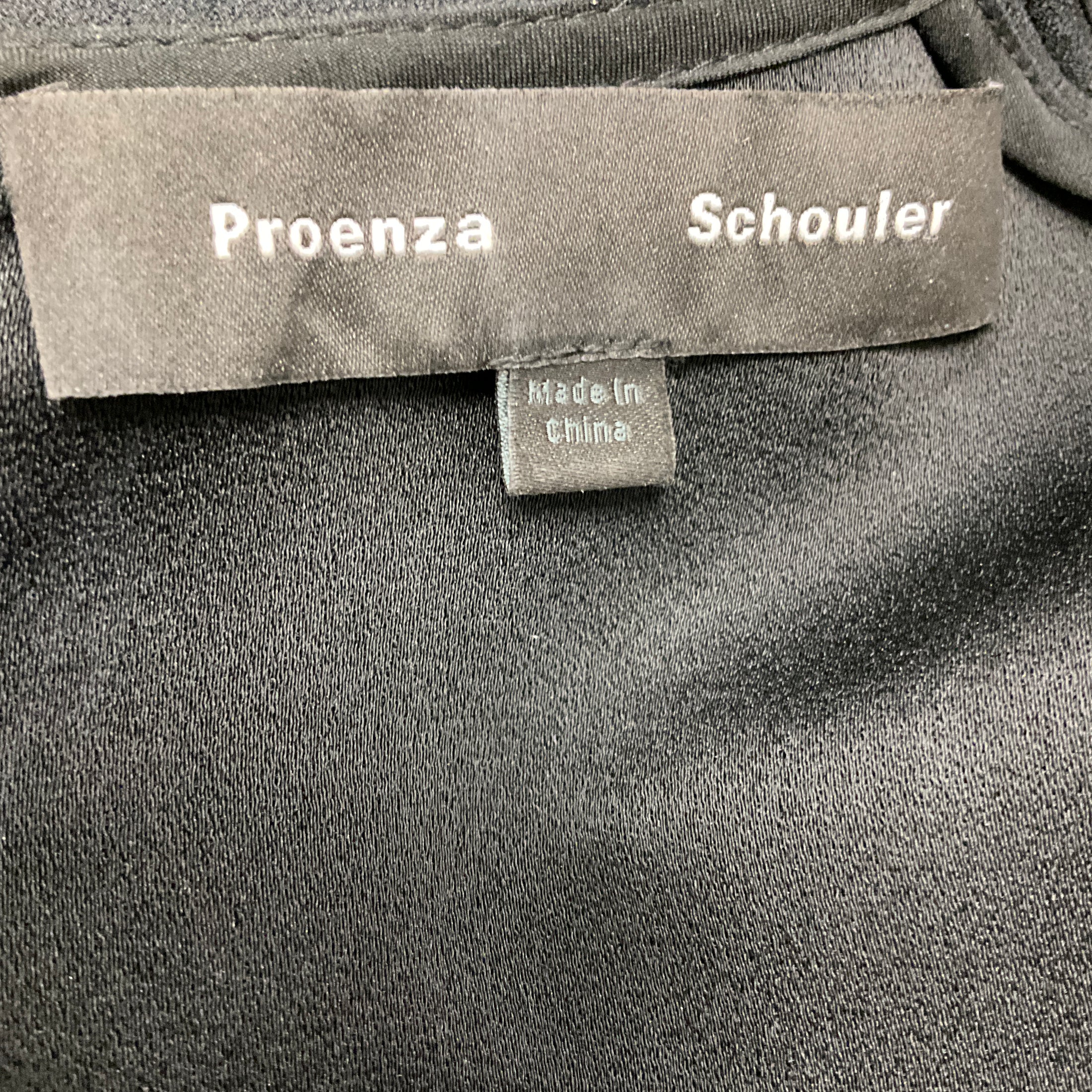 Proenza Schouler Black / Silver Hook Detail Long Sleeved Crepe Dress