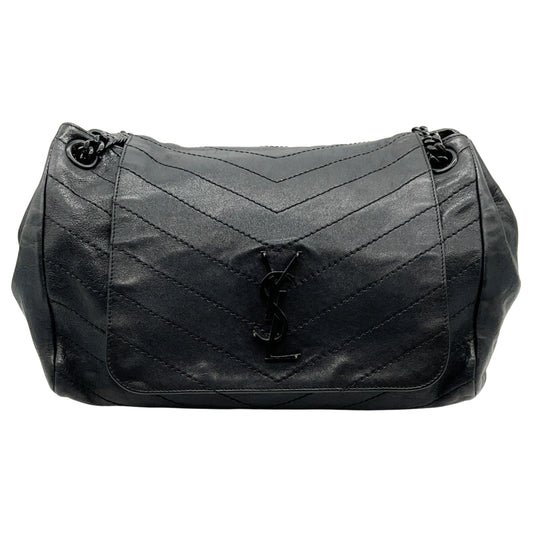Saint Laurent Black Leather Nolita Medium Shoulder Bag
