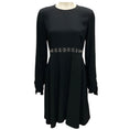 Load image into Gallery viewer, Proenza Schouler Black / Silver Hook Detail Long Sleeved Crepe Dress
