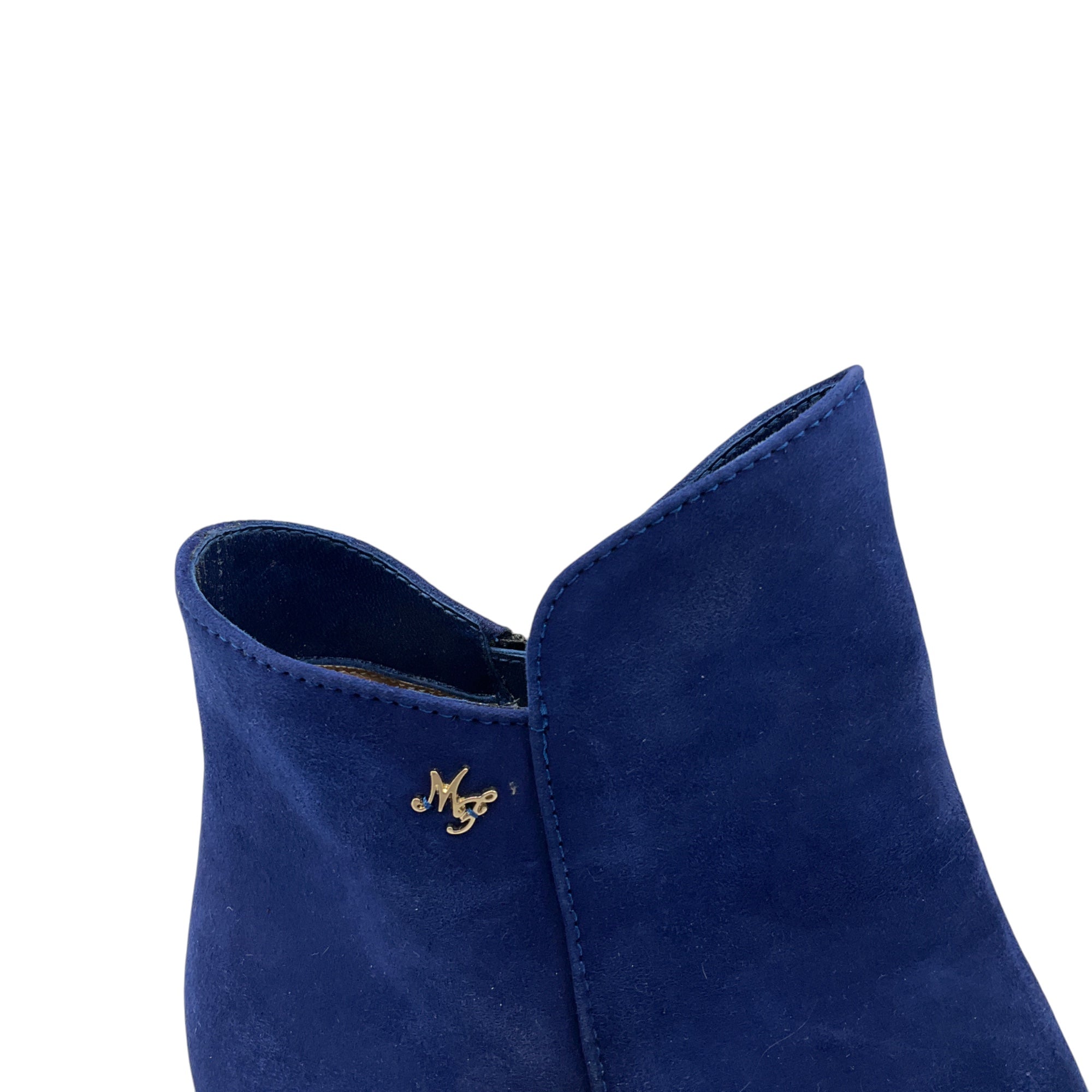 Marino Fabiani Royal Blue Crystal Embellished Suede Booties