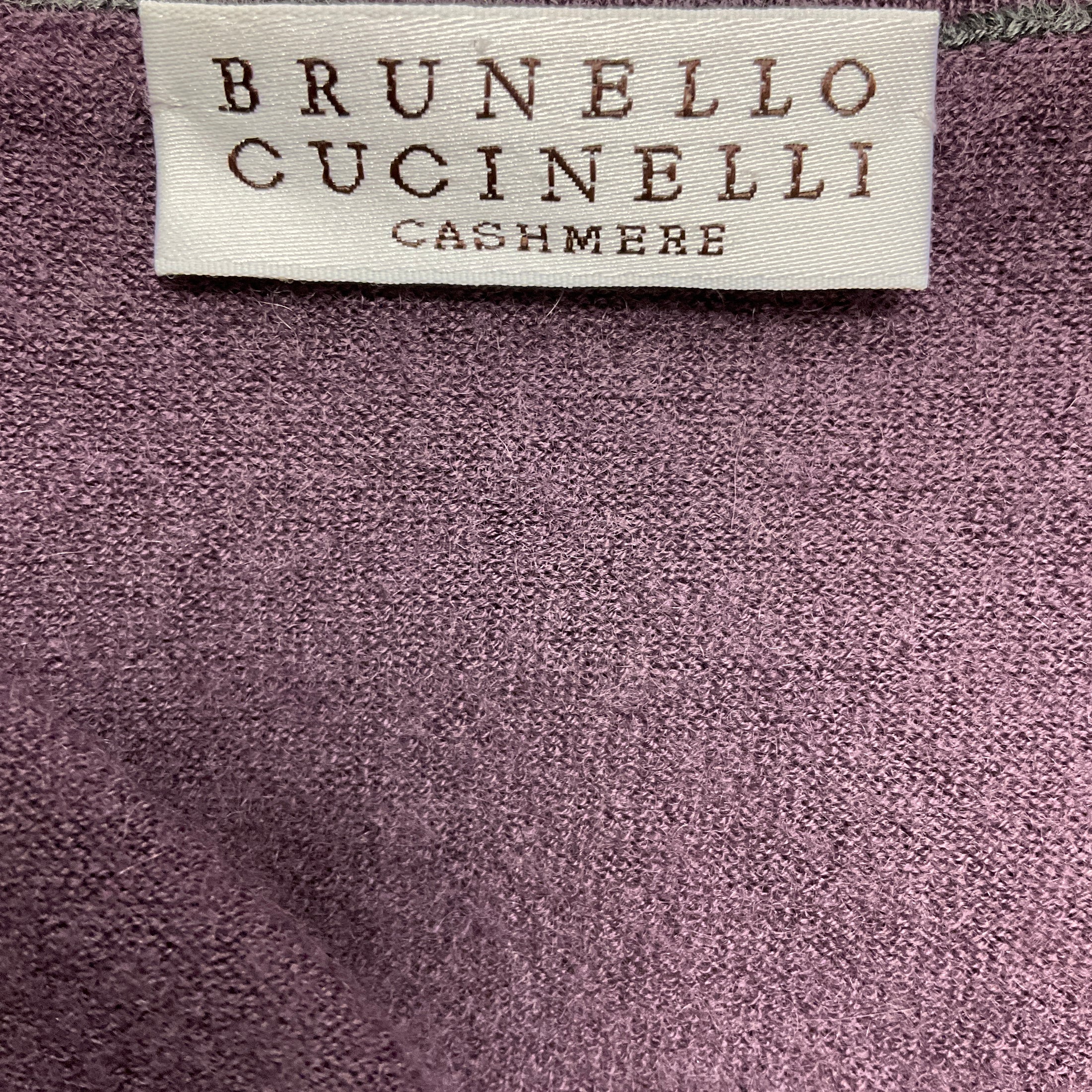 Brunello Cucinelli Purple Fine Knit Cashmere Sweater