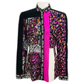 Load image into Gallery viewer, Versace Black / Pink Multi Floral Baroque Patchwork Print Silk Blouse with Medusa Button 
