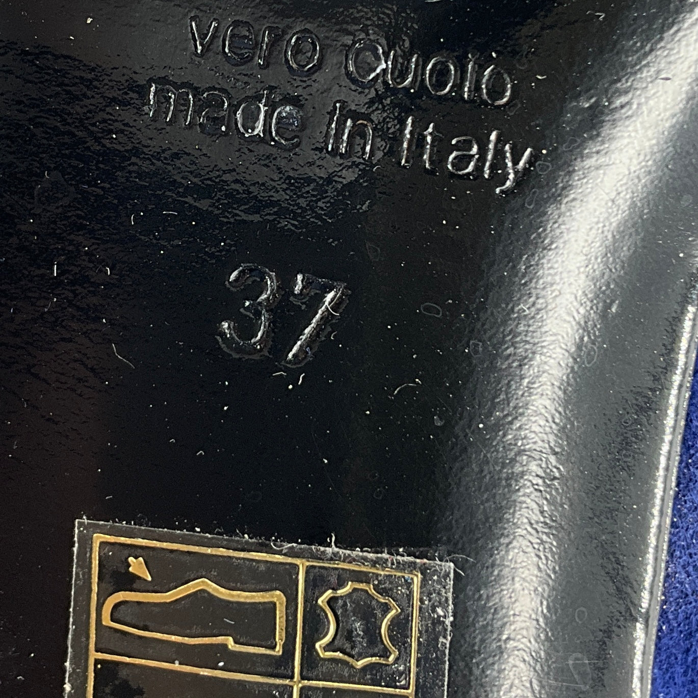 Marino Fabiani Royal Blue Crystal Embellished Suede Booties