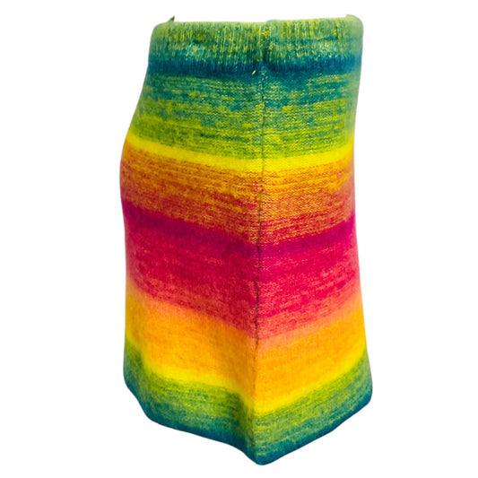 The Elder Statesman Rainbow Multi Cashmere Knit Mini Skirt