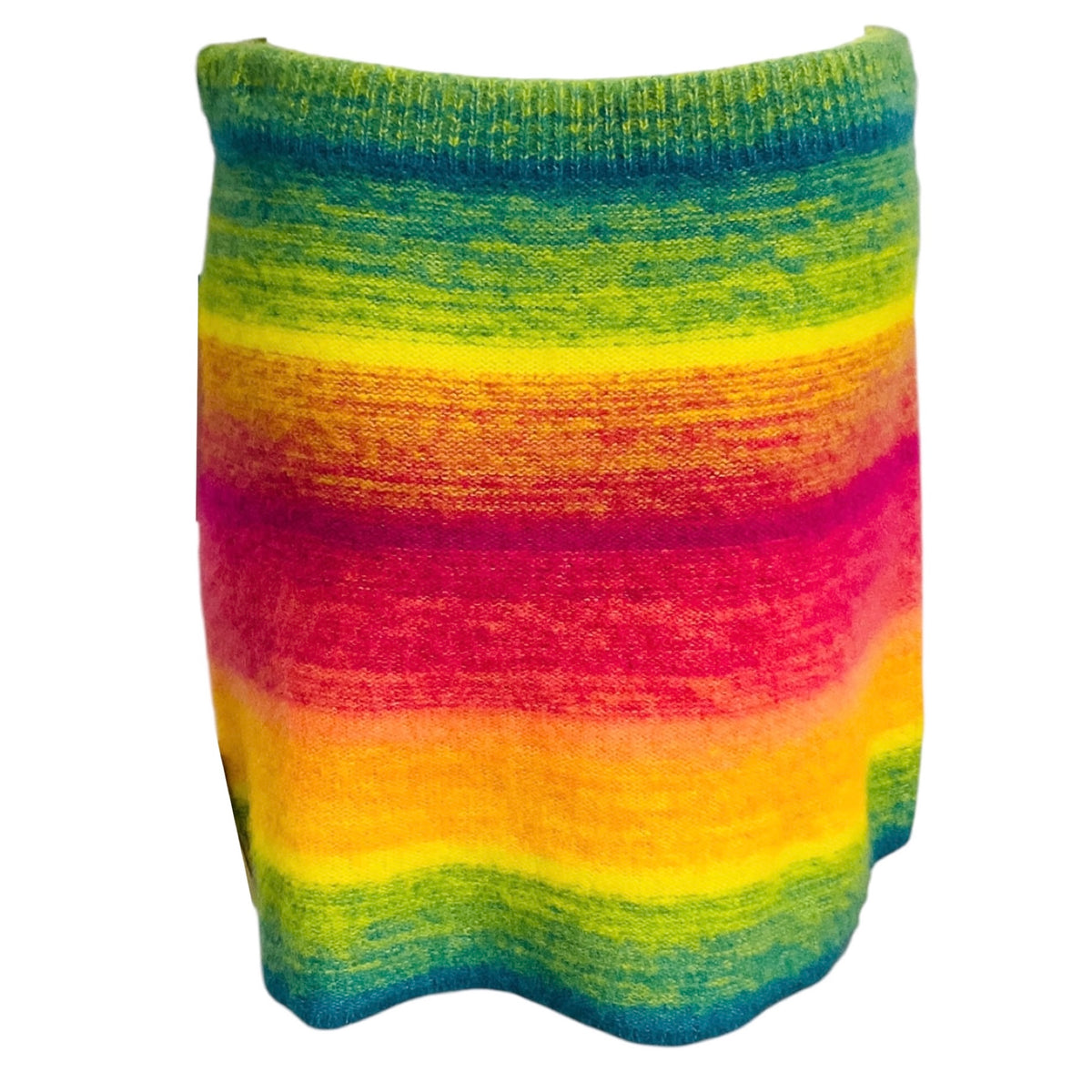The Elder Statesman Rainbow Multi Cashmere Knit Mini Skirt