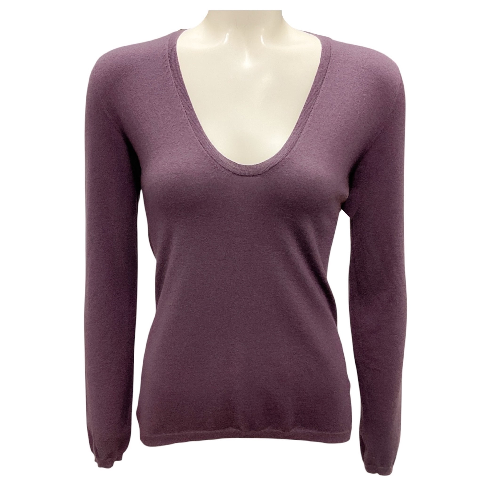 Brunello Cucinelli Purple Fine Knit Cashmere Sweater