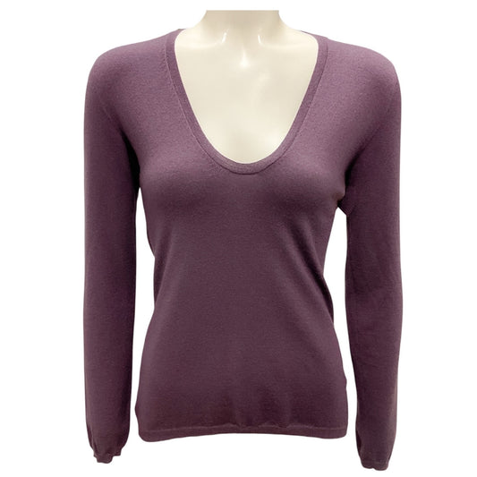 Brunello Cucinelli Purple Fine Knit Cashmere Sweater