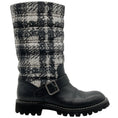 Load image into Gallery viewer, Chanel Black Leather and Tweed Printed Boots
