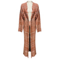 Load image into Gallery viewer, The Elder Statesman Burnt Orange / Grey Long Sleeved Cashmere Knit Full Length Long Cardigan Sweater
