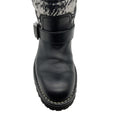 Load image into Gallery viewer, Chanel Black Leather and Tweed Printed Boots
