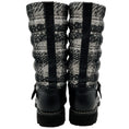 Load image into Gallery viewer, Chanel Black Leather and Tweed Printed Boots
