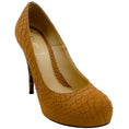 Load image into Gallery viewer, Fendi Tan Snake Pumps with Logo Heel

