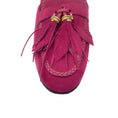 Load image into Gallery viewer, Tod's Gommino Burgundy Feather Tassel Suede Leather Flats / Loafers
