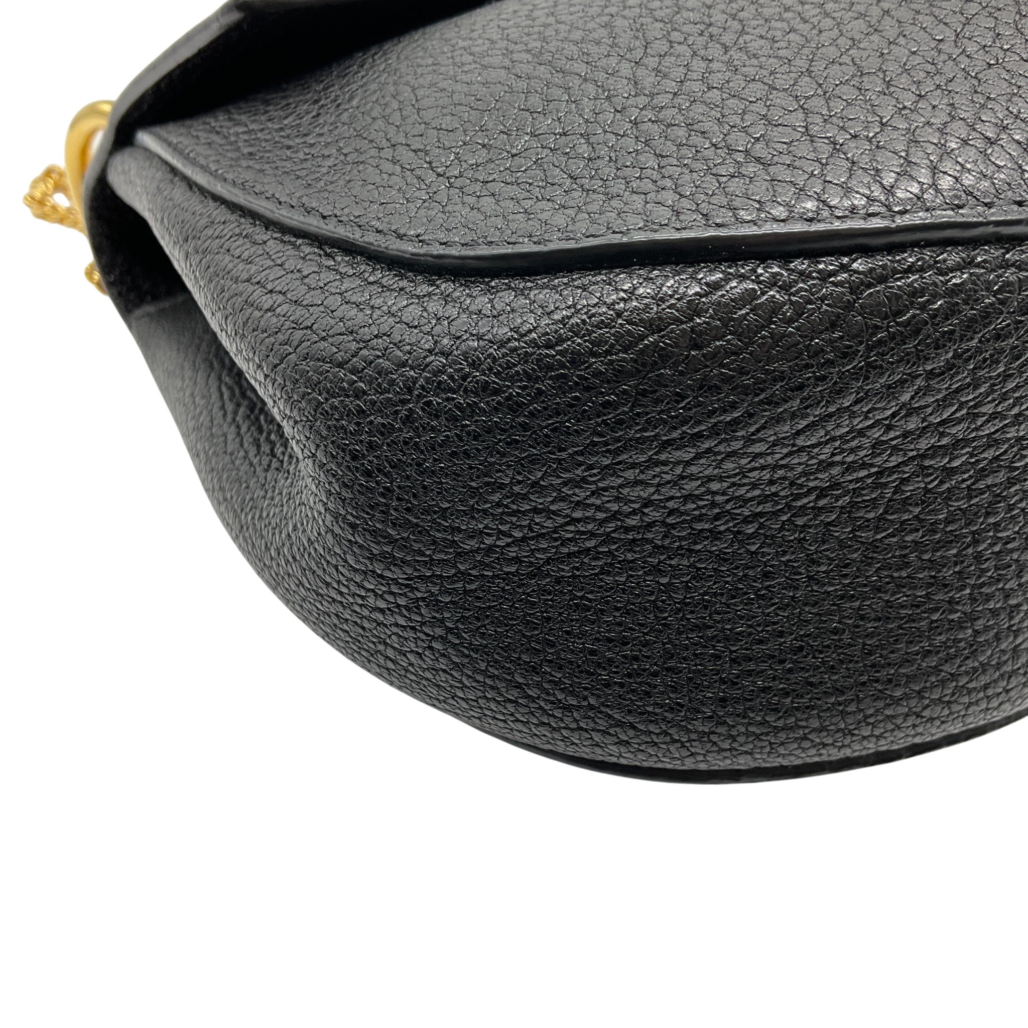 Chloe Black Leather Drew Small Saddle Bag
