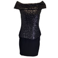 Load image into Gallery viewer, Tom and Linda Platt Black Sequined Crepe Dress
