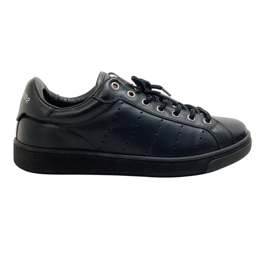 Dsquared2 Black Leather Sneakers with Silver Studs