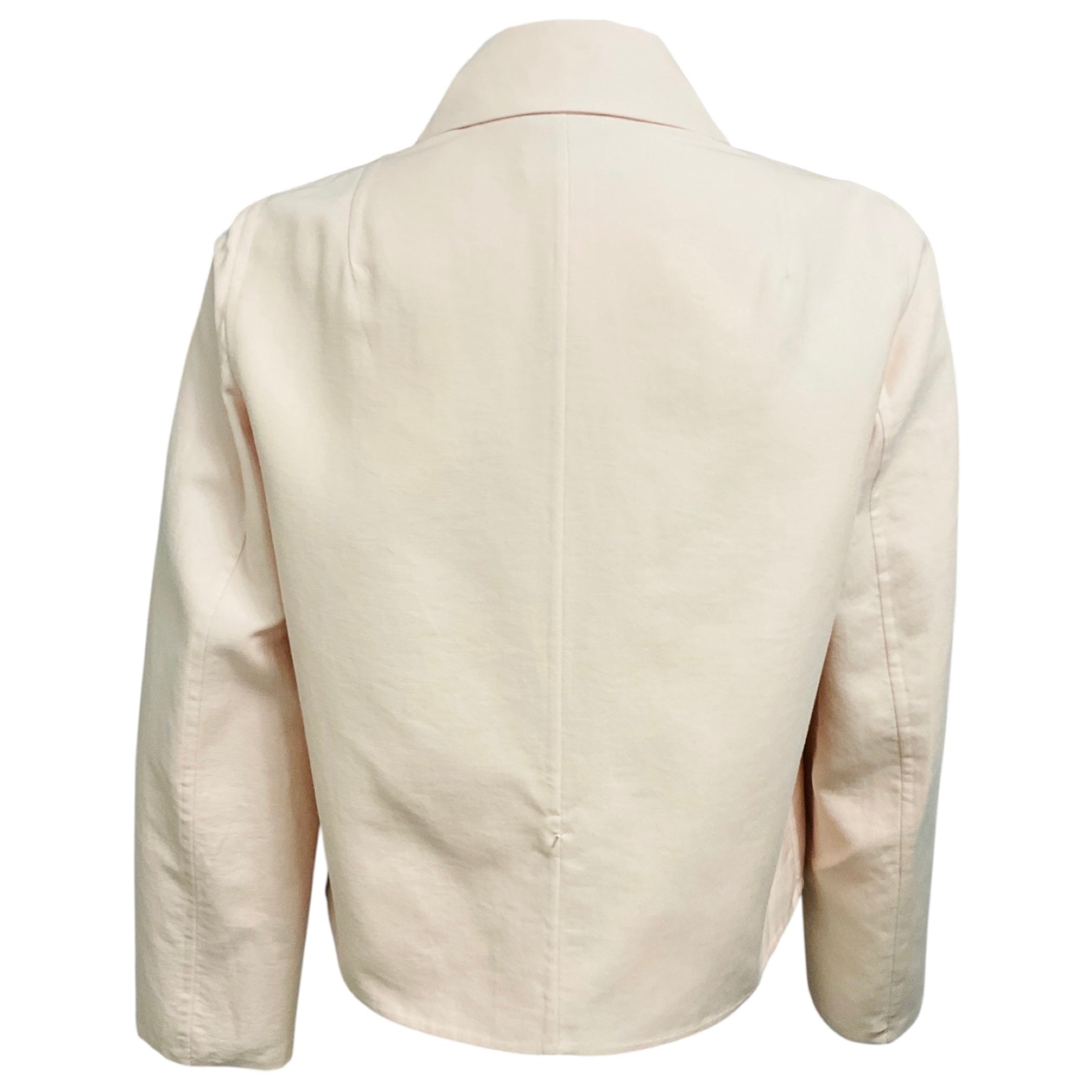 Akris Light Pink Collared Cropped Button Front Jacket