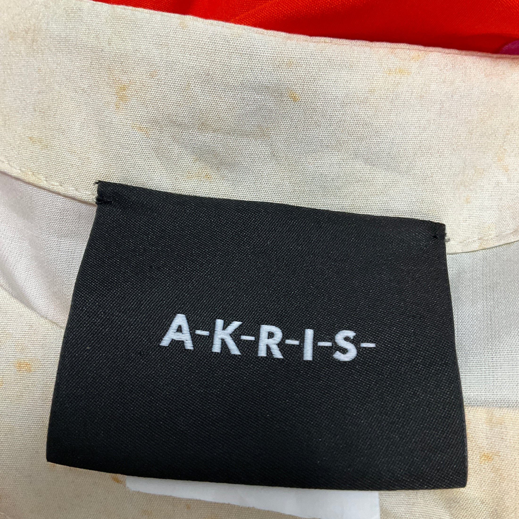 Akris Ivory Multi Colorblock Print Tie Waist Cotton Dress