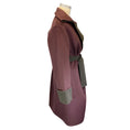 Load image into Gallery viewer, Hermes Wine / Dark Green Belted Cashmere Coat
