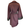 Load image into Gallery viewer, Hermes Wine / Dark Green Belted Cashmere Coat
